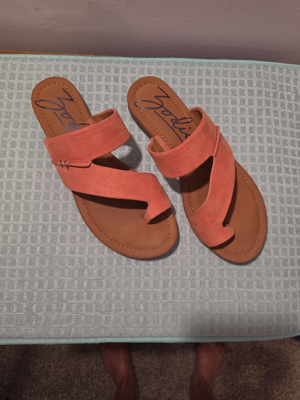 Zodiac Coral Suede Crossover Slide Sandals 9.5